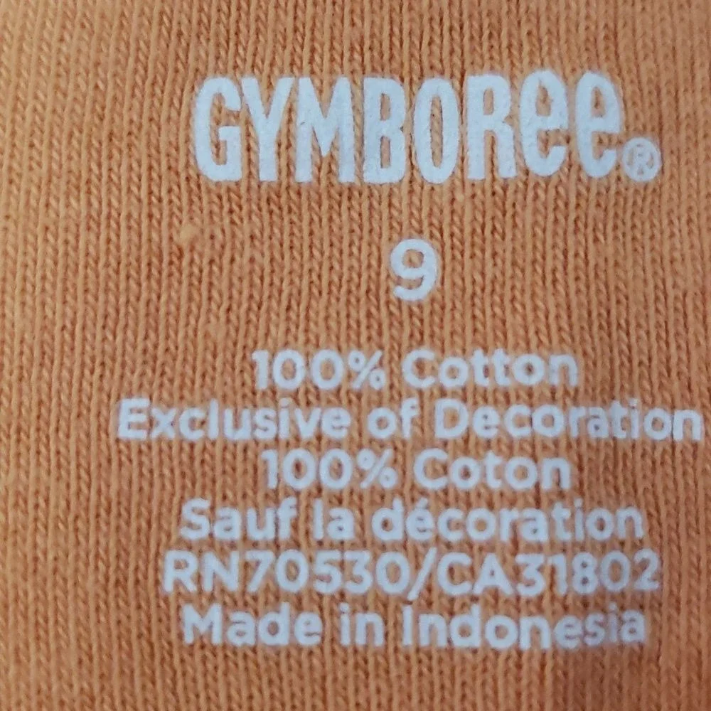 Gymboree Panda I Heart Art Long-Sleeve Girls Shirt Size 9‎ Orange White
